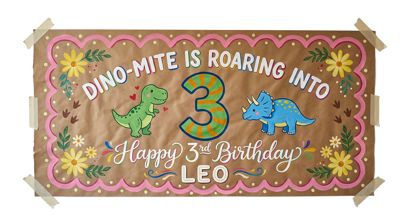 Dinosaur birthday poster route